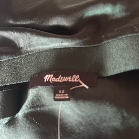 Madewell Size 12 Green Satin Maxi Slip Skirt NT393 - Picture 6 of 6